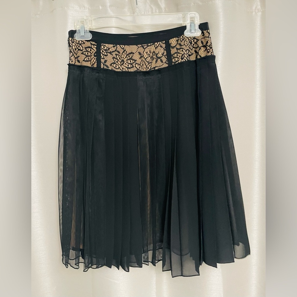 BCBGMAXAZRIA Rakel Lace Pleated Skirt - Picture 6 of 8